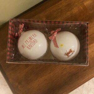 NEW Rae Dunn Christmas Ornaments MI PRIMERA NAVIDAD